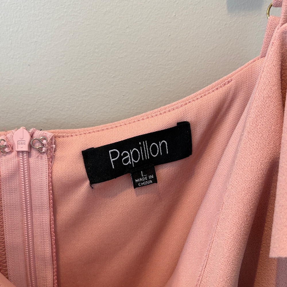 Chic Blush Ruffle Jumpsuit - Picture 3 of 3